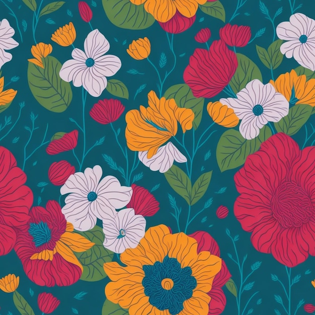 Diseño vectorial de patrones de flores creativas