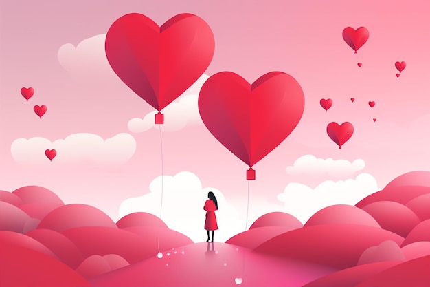 diseño vectorial plano de día de San Valentín hombre mujeres 3D