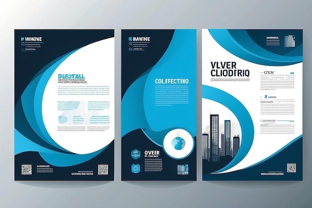 Diseño vectorial de plantillas para el folleto Informe anual Revista Cartel Presentación corporativa