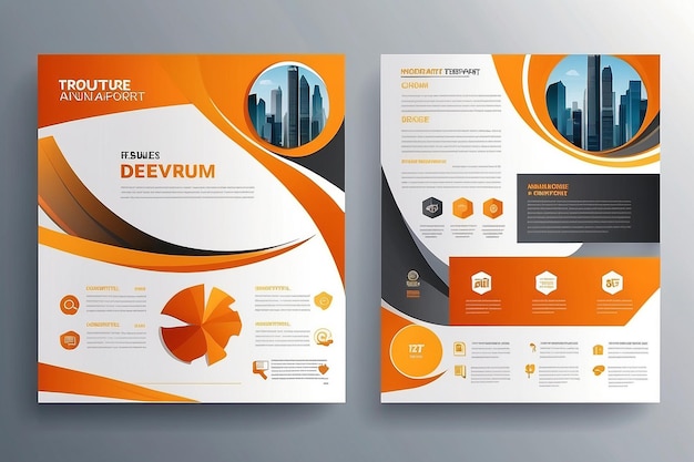 Diseño vectorial de plantillas para el folleto Informe anual Revista Cartel Presentación corporativa