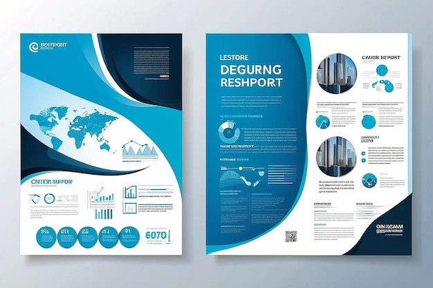 Diseño vectorial de plantillas para el folleto Informe anual