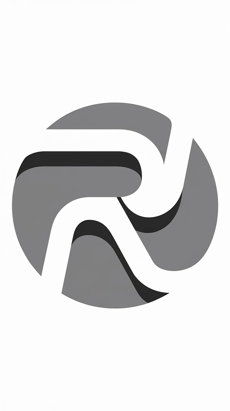 Foto diseño vectorial del signo del logotipo del círculo de la letra r limpio