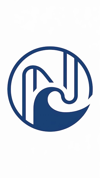 Diseño vectorial del signo de onda del icono del logotipo del círculo N limpio