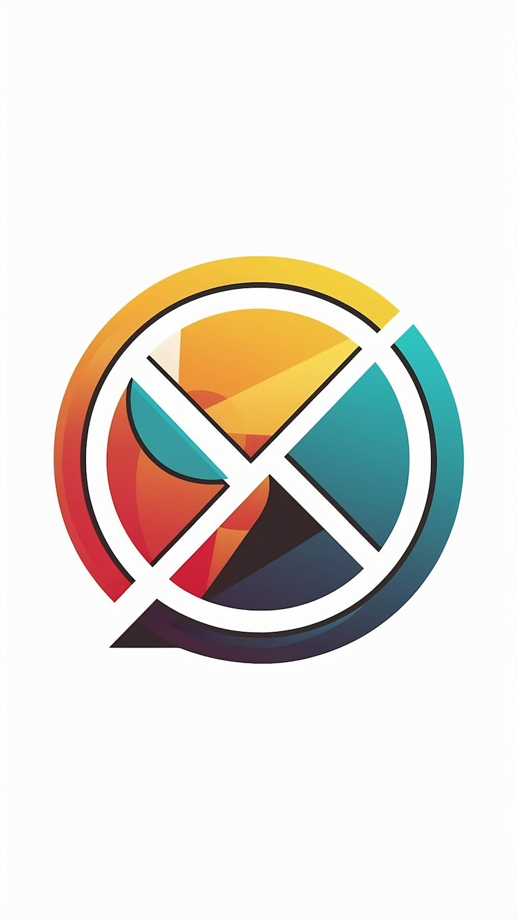 Foto diseño vectorial de signos abstractos con icono de círculo de logotipo lineal plano