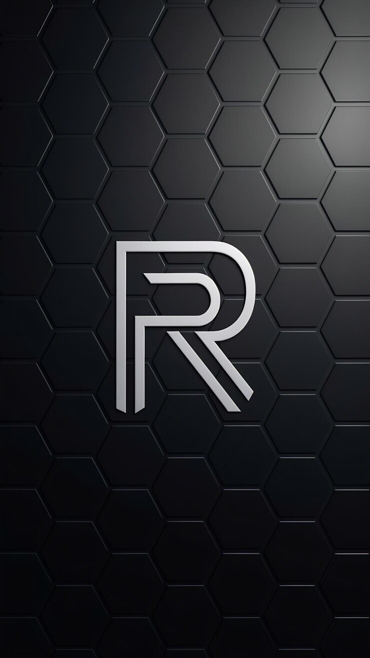 Foto diseño vectorial de signos hexagonales lineales de la letra r simple con tarjeta de visita de la marca