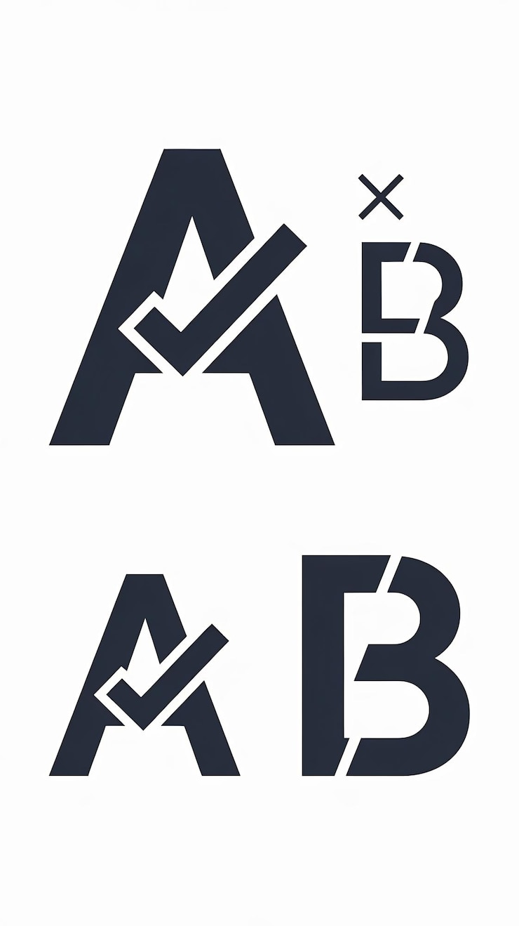 Foto un diseño vectorial de signos icónicos de letras conjunto de iconos planos abstractos