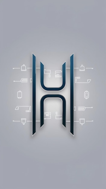 Diseño vectorial de signos de íconos de la letra H lineal