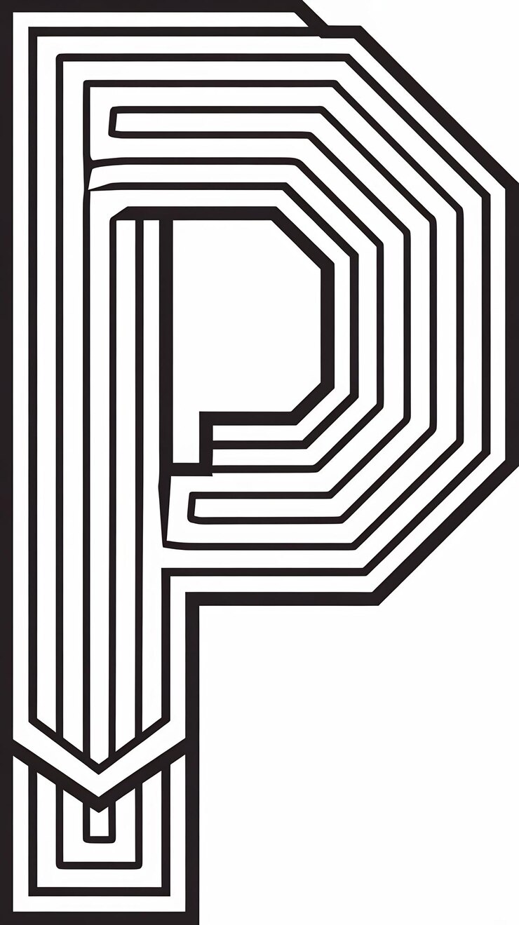 Foto diseño vectorial de signos de íconos lineales del logotipo p