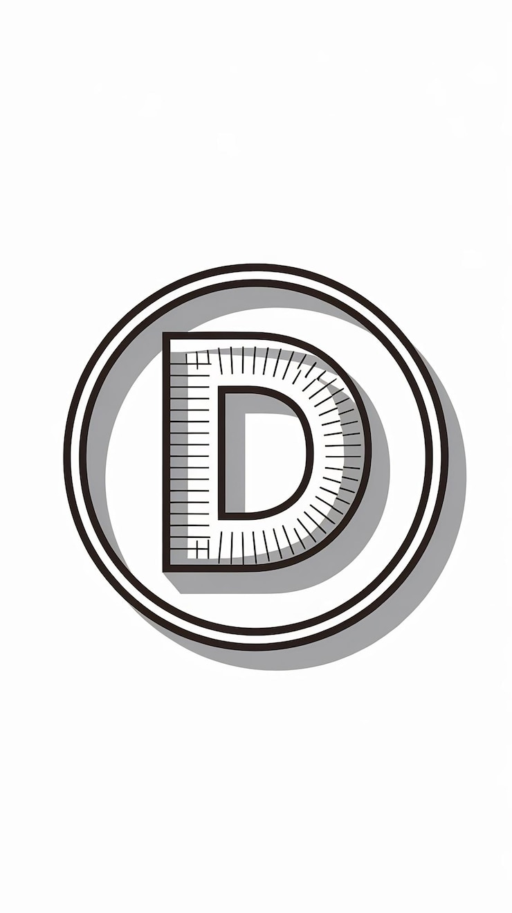 Foto diseño vectorial de signos de la letra d, el logotipo, el círculo, la línea y el icono