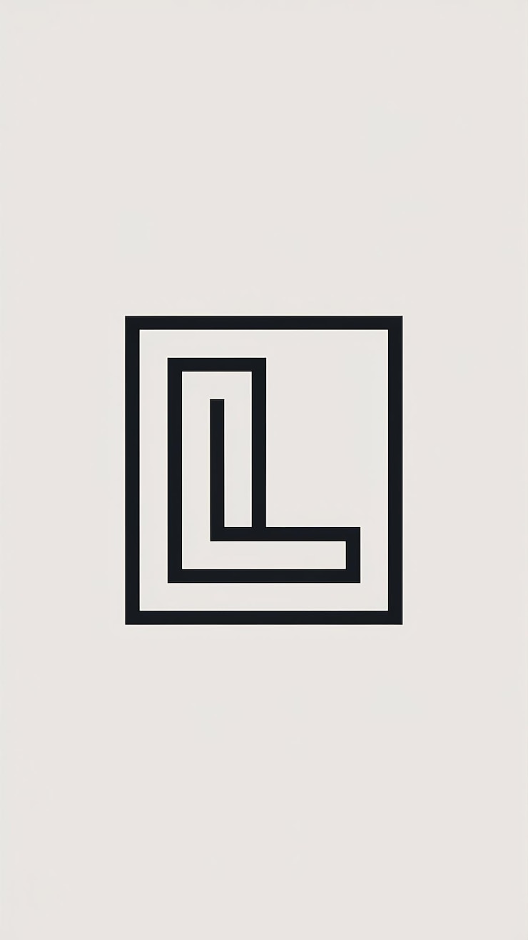 Foto diseño vectorial de signos lineales cuadrados del icono de la letra l