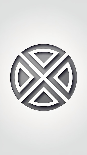 Diseño vectorial de signos lineales con icono de círculo de logotipo X limpio