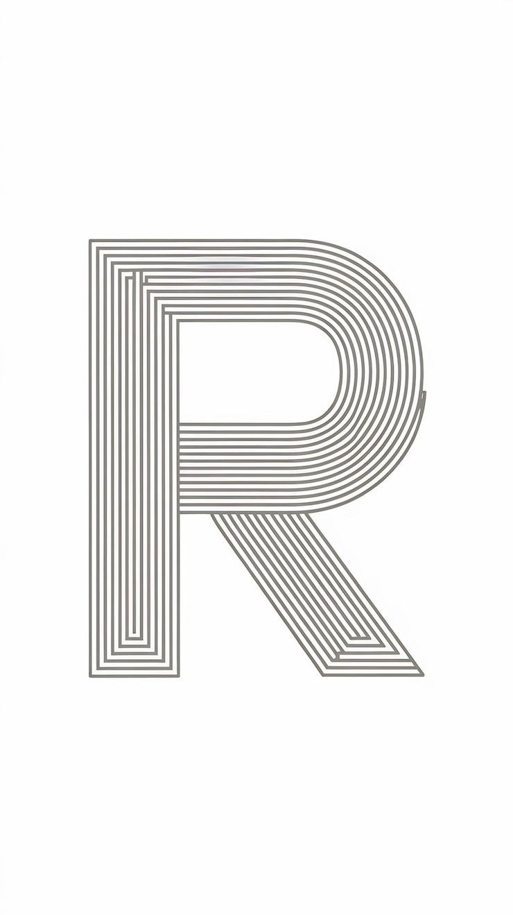 Foto diseño vectorial de signos lineales de la letra r simple con tarjeta de visita de la marca