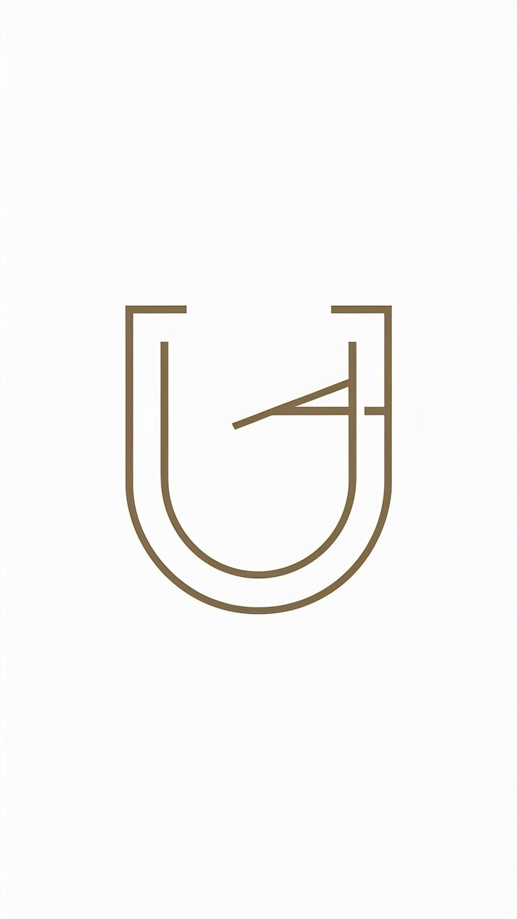 Foto diseño vectorial de signos lineales de la letra u simple con tarjeta de visita de la marca