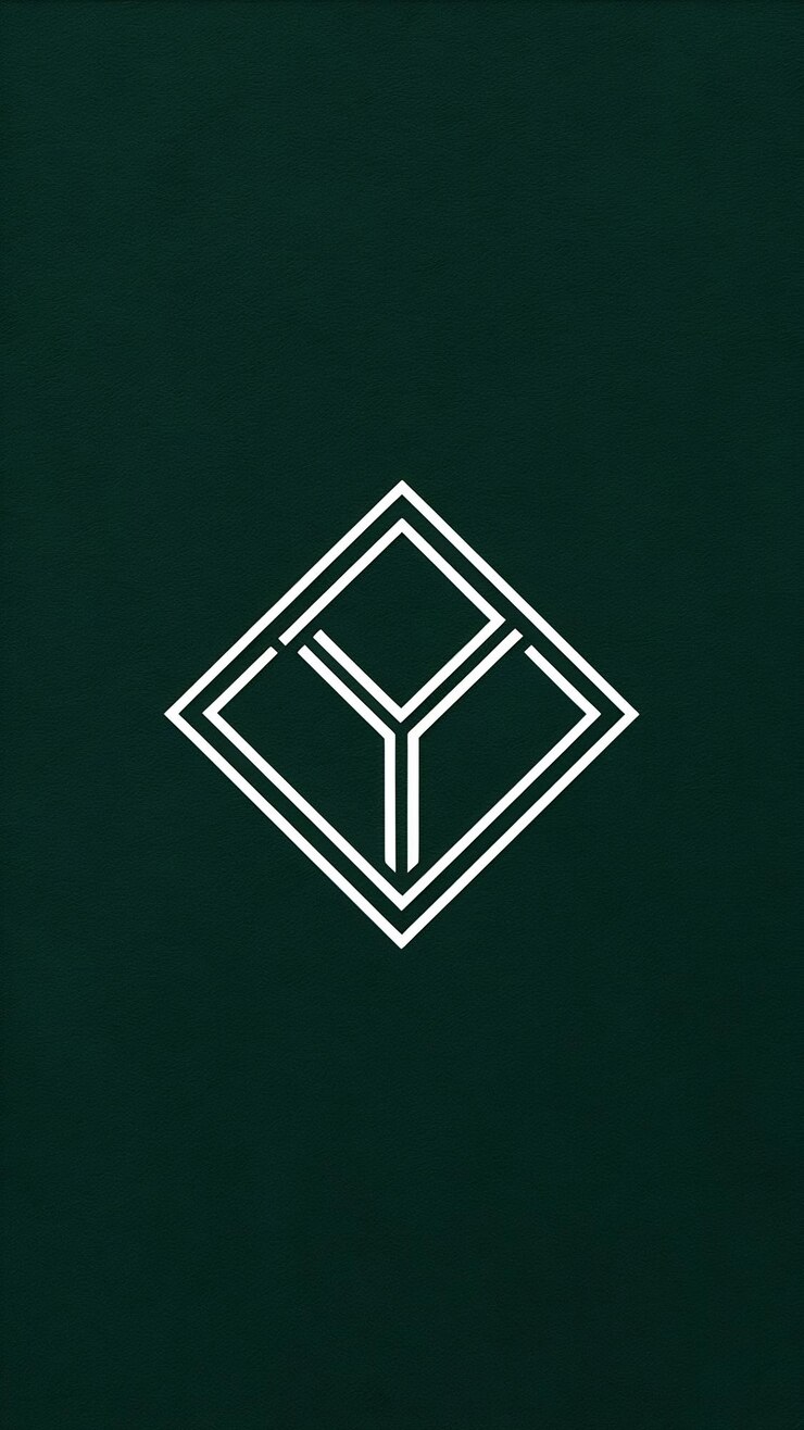 Foto diseño vectorial de signos de rombo lineal de la letra y con tarjeta de visita de la marca
