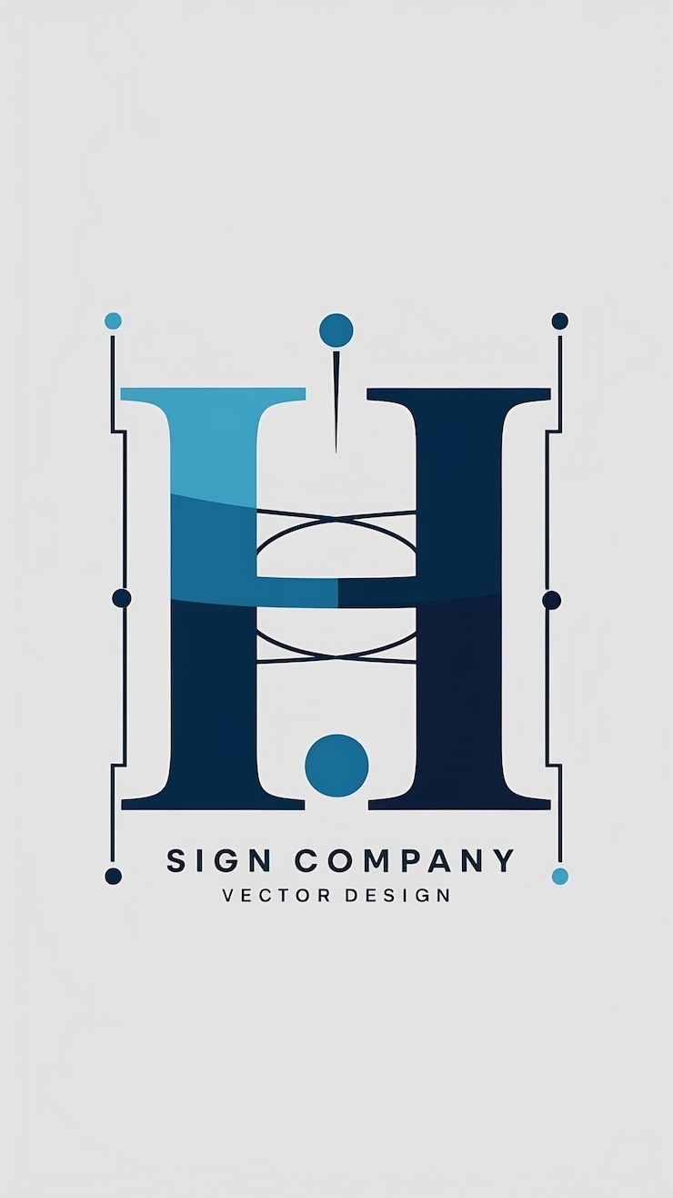 Foto diseño vectorial del símbolo de la empresa con la letra h