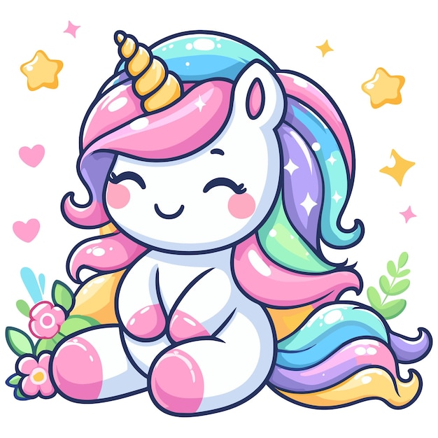 Diseño vectorial de unicornio