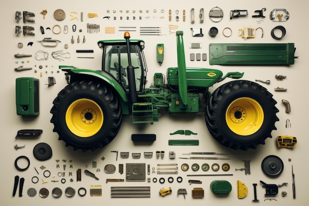 El diseño del vehículo tractor deconstruido hermosa imagen ilustrativa IA generativa