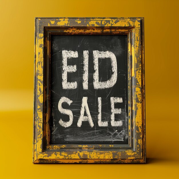 Diseño de venta de Eid Mubarak con fondo amarillo