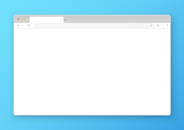 Foto diseño de ventana de navegador web en un marco vectorial de fondo azul de una plantilla de sitio web con una sombra