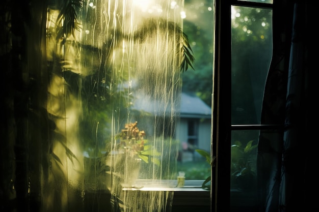 Diseño de ventanas del dormitorio con la naturaleza