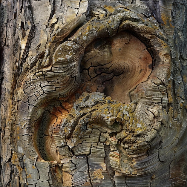 diseño de un viejo tronco de árbol al anochecer
