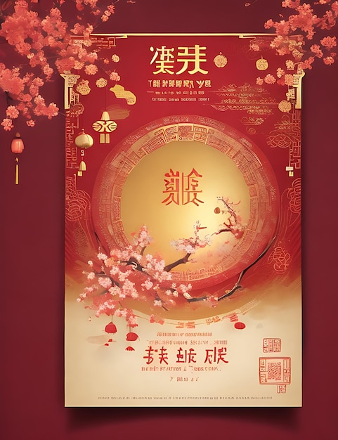 Foto diseño de volante para el año nuevo chino
