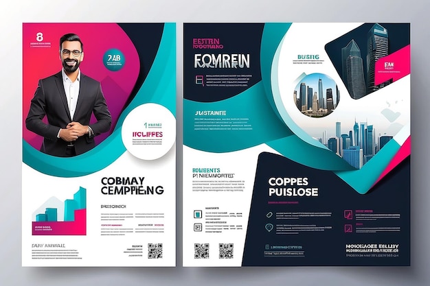 Diseño de volante multiusos para negocios modernos y plantilla de página de portada de la compañía