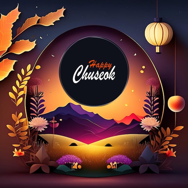 Foto diseño de volante o diseño de fondo para el festival del feliz día de chuseok