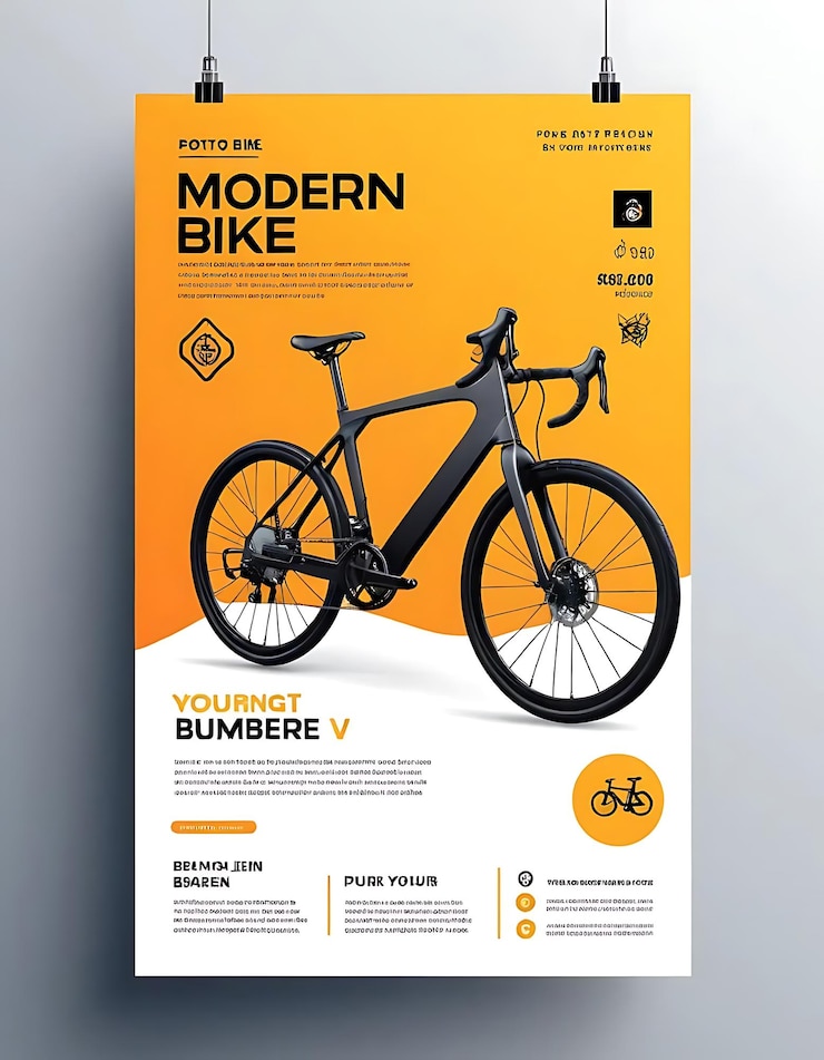 Foto diseño de volantes de bicicletas de estilo moderno