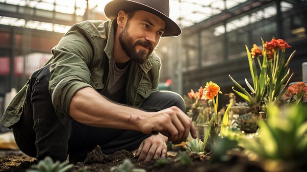 Foto diseño de volantes o pancartas para la campaña de venta y promoción de servicios de jardinería