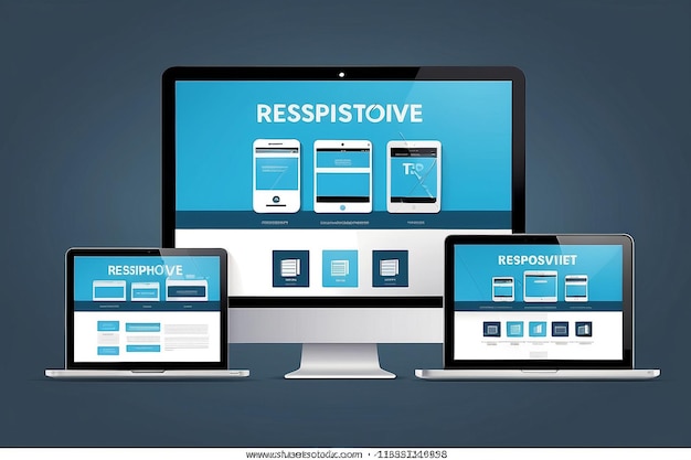 Diseño web responsivo vectorial computadora portátil tableta y teléfono inteligente Idea para su sitio web