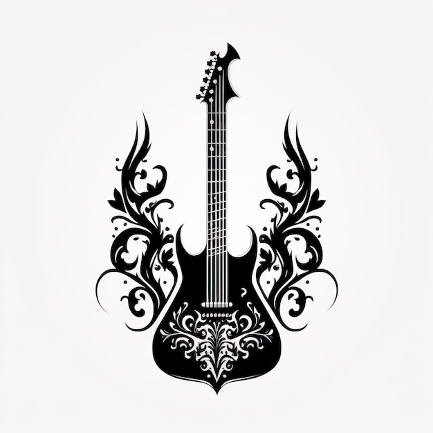 Diseños creativos de tatuaje de tinta de guitarra para los amantes de la música