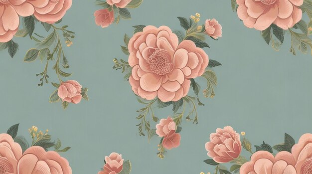 Foto diseños florales intrincados con encanto antiguo