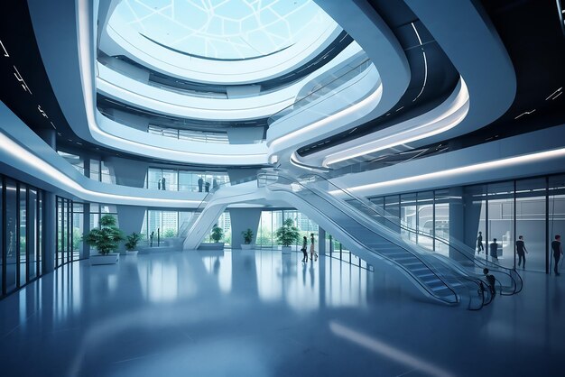 Diseños de interiores corporativos futuristas