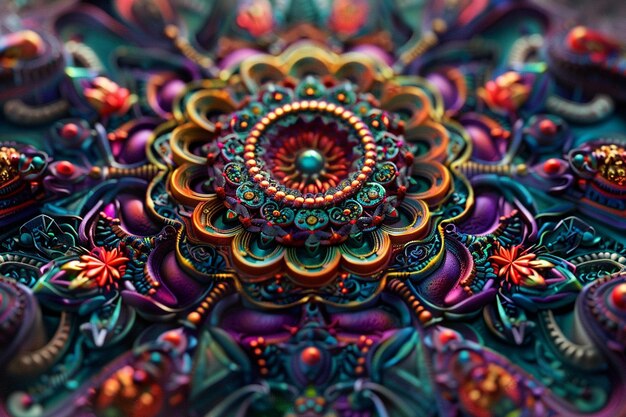 Diseños intrincados de mandalas en colores vibrantes