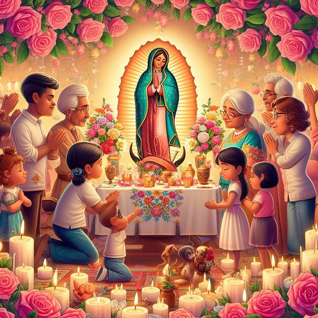 Diseños con la Madre de Jesús para Da de la Virgen de Guadalupe y Santa Rosa de Lima