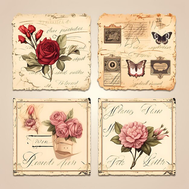 Diseños de marcos de cartas de amor Expresa tu amor con una exquisita y hermosa tinta de ilustración Clipart