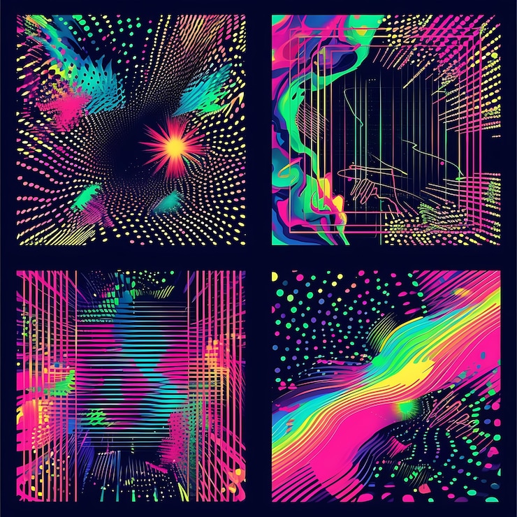Foto los diseños de paneles de neón y el arte cyberpunk establecen tendencias los activos digitales esperan para mejorar sus visuales