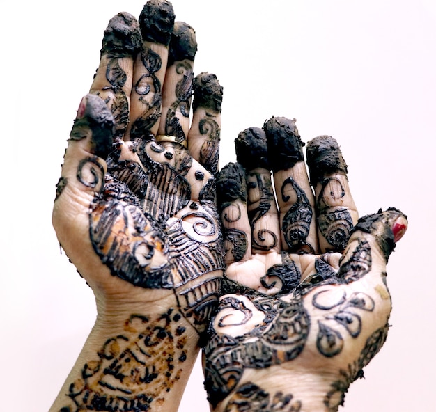 Diseños populares de Mehndi para manos o manos pintadas con tradiciones indias Mehandi