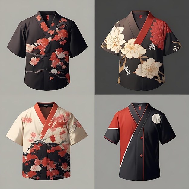 Diseños sencillos de camisas japonesas