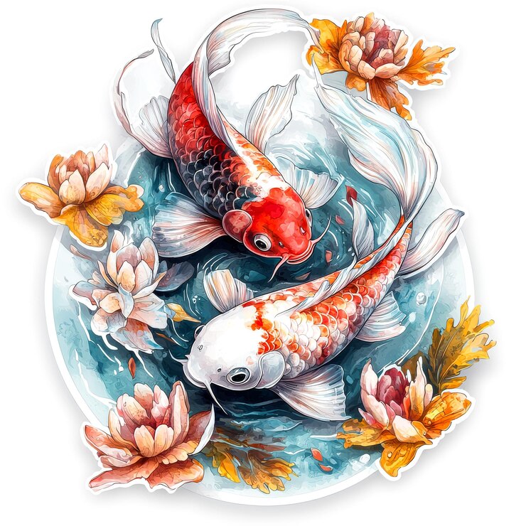 Diseños de tatuajes de peces de prosperidad y suerte