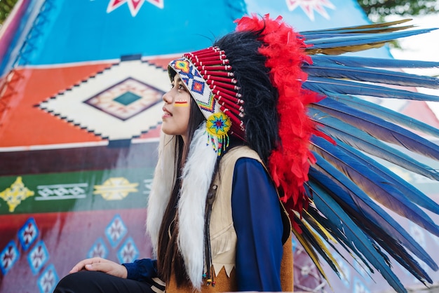 Disfraz de mujer en nativo americano