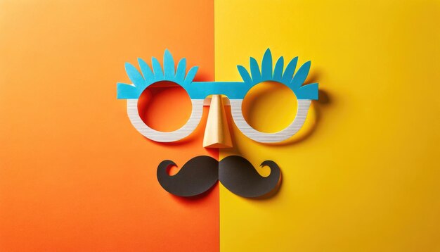 Disfrazar gafas con bigote en doble fondo