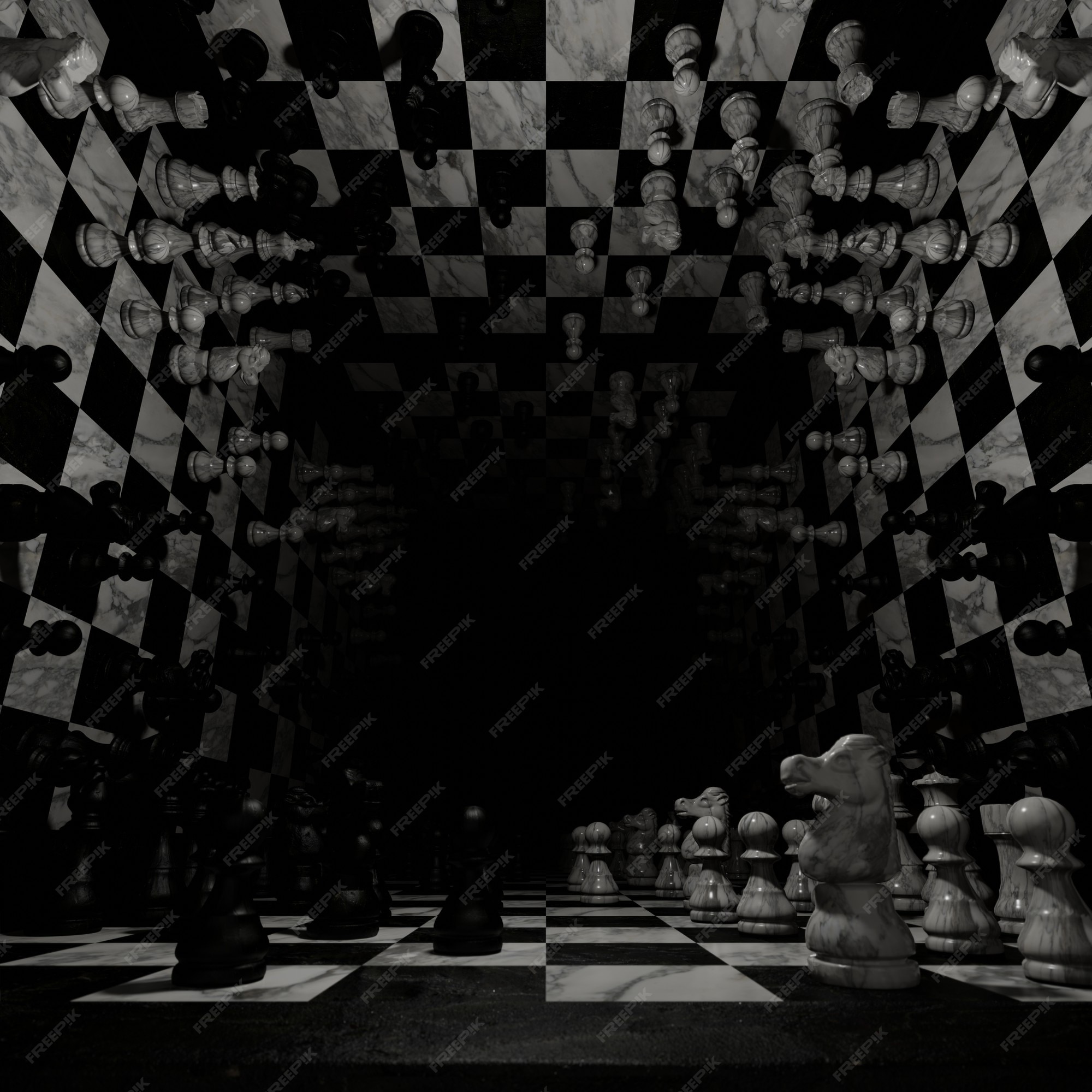 Disfruta en el fondo del tablero de ajedrez como fondo de pantalla en la  desafiante escena del juego | Foto Premium
