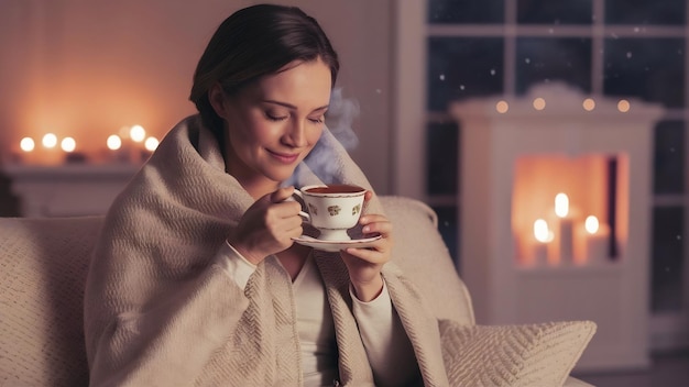 Disfrutando de una taza de té