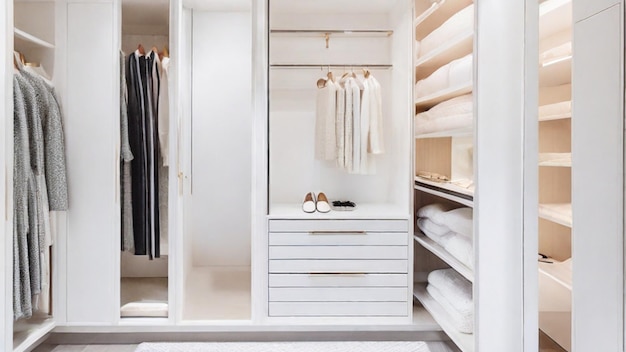 Disfrute de la belleza del minimalismo con este armario con un diseño limpio y elegante.