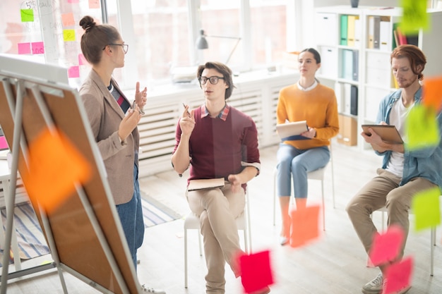 Diskussion beim Training