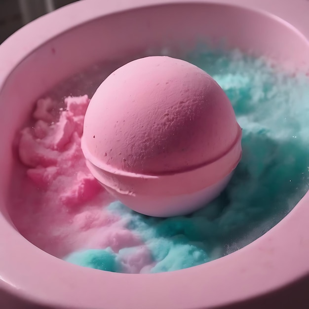 Disolver la bomba de baño en el agua de la bañera con espuma