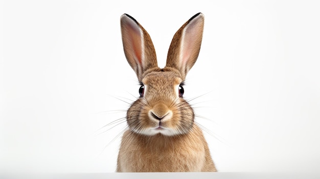 Foto disparo de cara de conejo aislado sobre fondo transparente