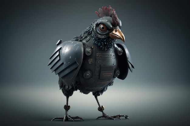 Disparo de estudio de robot de pollo robótico